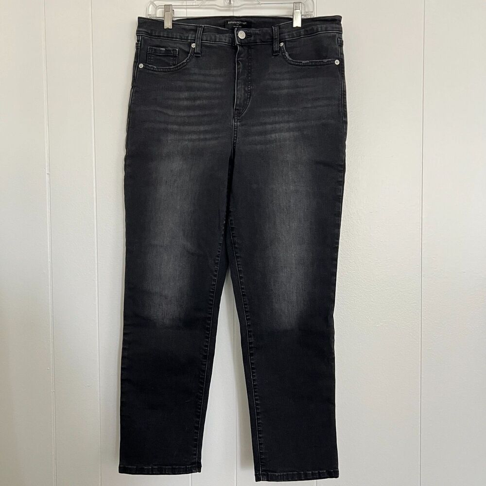 Banana Republic "High Rise Slim" Black Wash High-Rise Slim Jeans 31/12